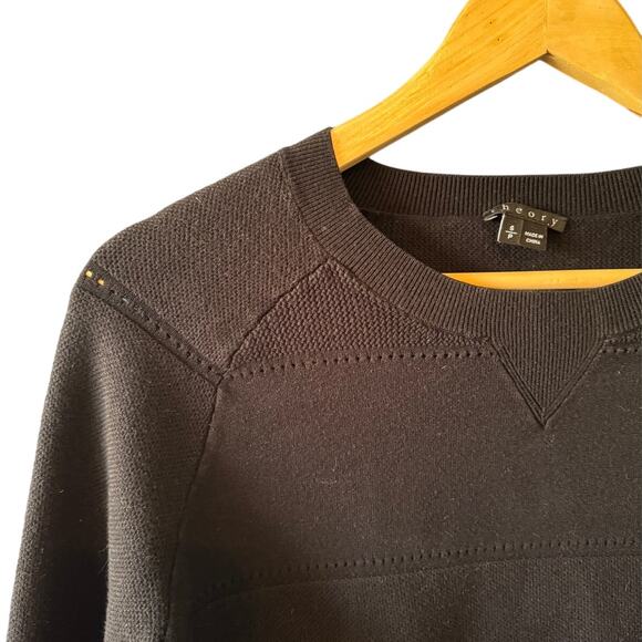 Theory | Black Abner D Enchanted Crew Neck Sweater | Size Small - Picture 2 of 5